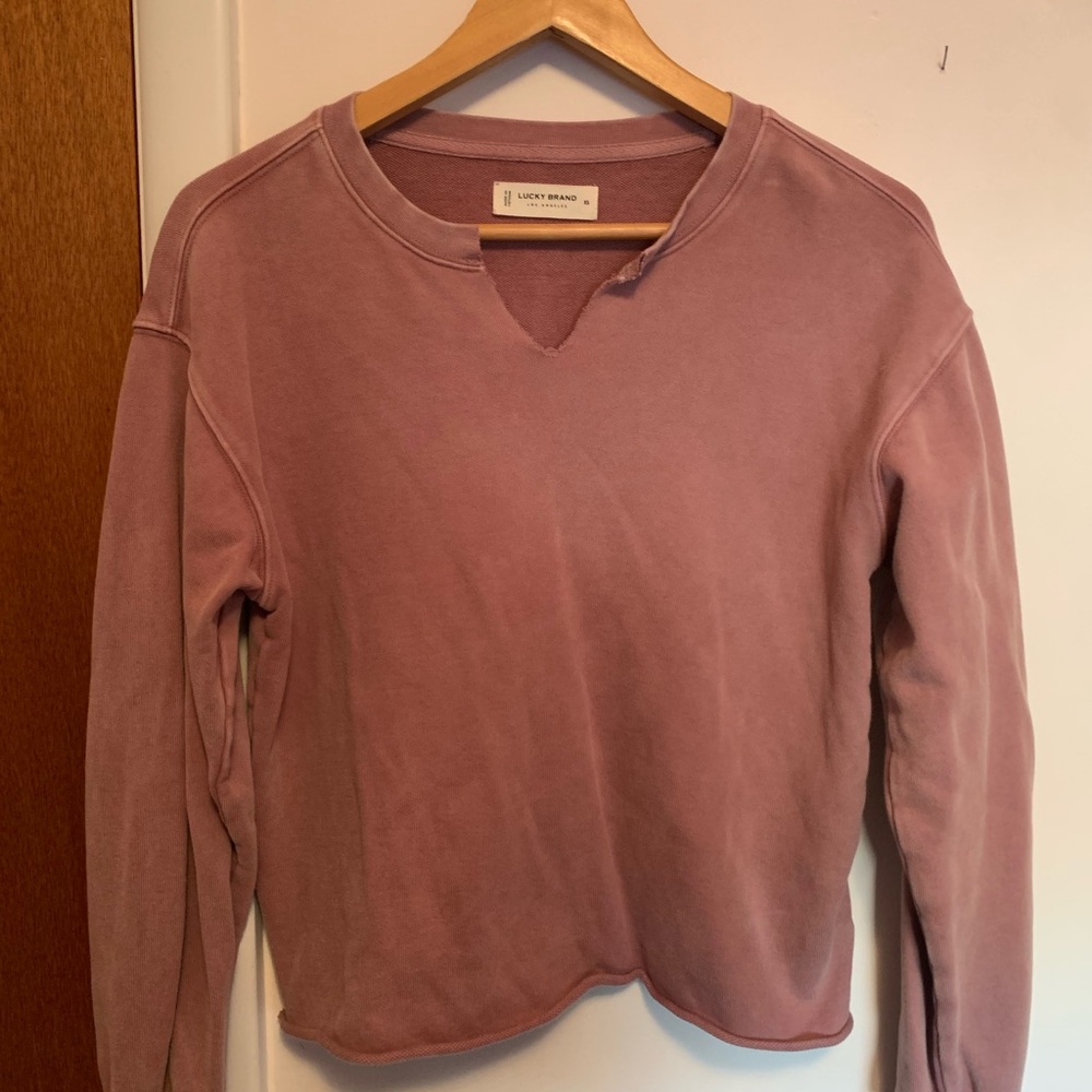 Lucky Brand Los Angeles Dusty Rose Crewneck Top